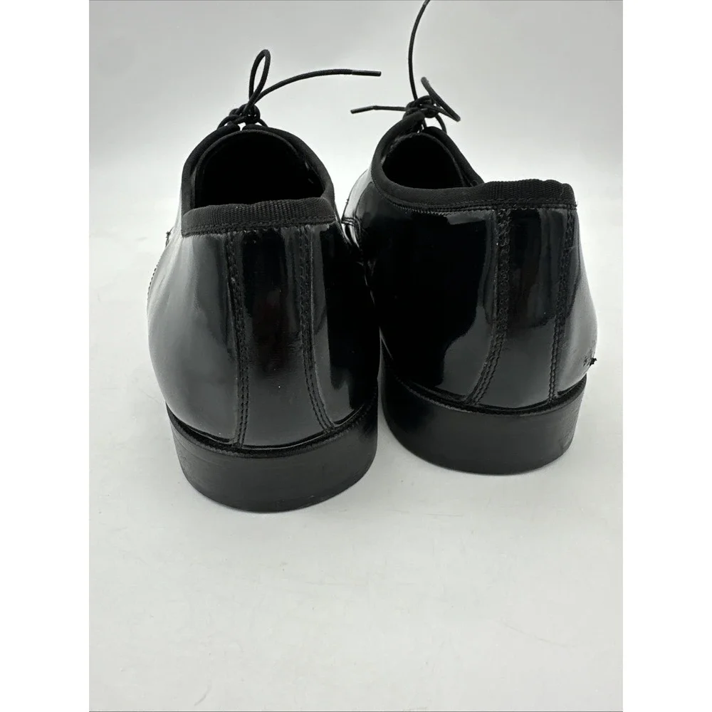 Vito Rufolo Shoes Mens 11.5 Black Patent Leather Lace Up Oxfords Made in Romania
